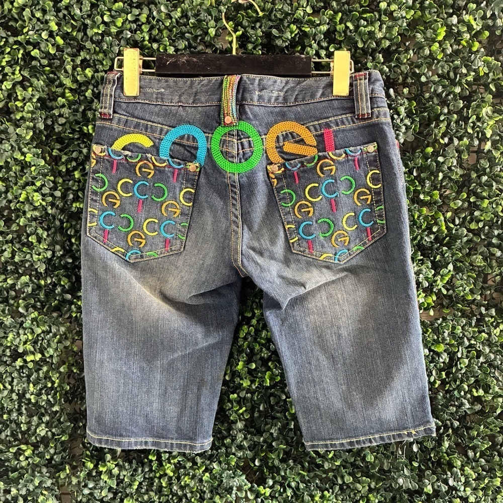 Vintage Coogi SpellOut embroidered denim jort